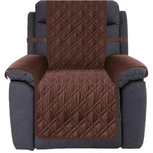 imageAmeritex Waterproof Nonslip Recliner Cover Stay in Place Dog Chair Cover Furniture Protector Ideal Recliner Slipcovers for Pets and Kids Pink 23quotChocolate